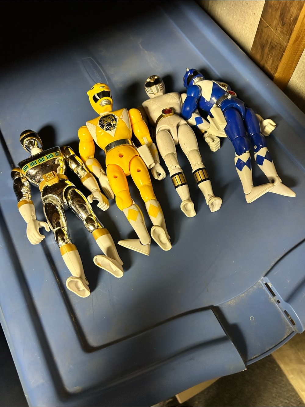 Power Ranger Figure Lot - Yellow, Blue, White, Silver